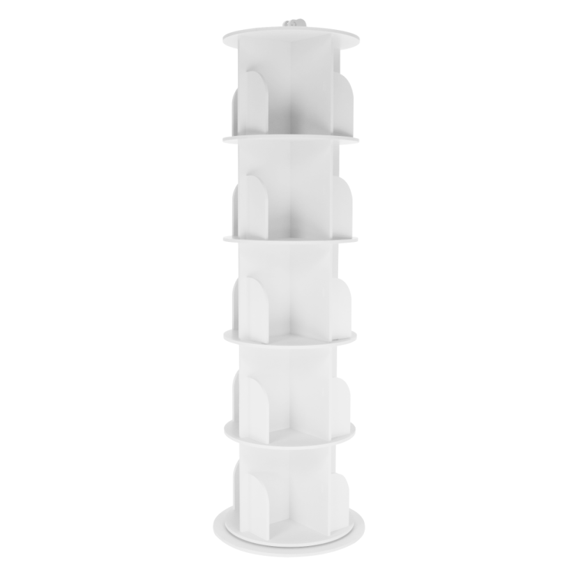 Raft pivotant, 5 poliţe, alb, ERION TIP 2 +cadou