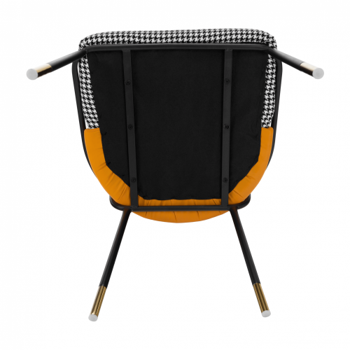 Jídelní židle, černobílá vzor/camel ekokůže, KIRNA