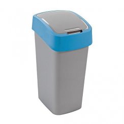 Curver® FLIP BIN 25 Liter, grau-silber/blau, für Abfall