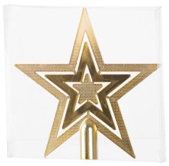 MagicHome Weihnachtsschmuck, 1 Stück, 20 cm, Stern, gold, für Weihnachtsbaum