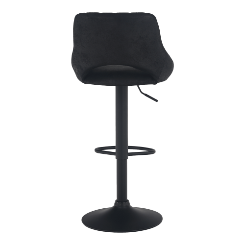 Barová židle, černá látka s efektem broušené kůže, LORASA