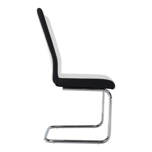 Krzesło do jadalni, ekoskóra biały, czarny/chrom, NEANA