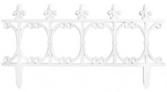 Ohrada Gardens F755, 64x34 cm, plastová, bílá, mini dekorační plot