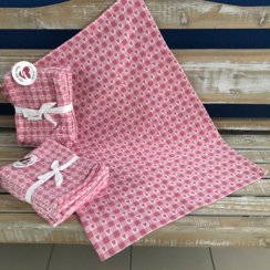 Ręcznik kuchenny tkany bawełniany super miękki różowy 3 szt, 50x70cm, 270 g/m2