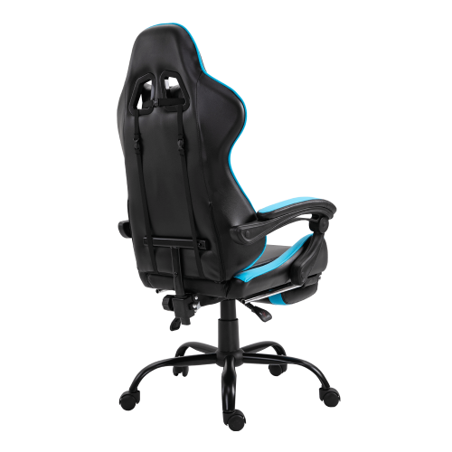 Fotel biurowy/gamingowy z podstawą, czarno/niebieski, TARUN