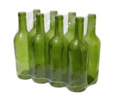Fľaša na alkohol/víno sklo 750 ml zelená bez zavitu na korok