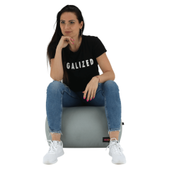 Sitzsack, Stoff grau/grün/gelb, ALIMOR