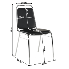 Stolica za sastanke, crna eko koža, ZEKI