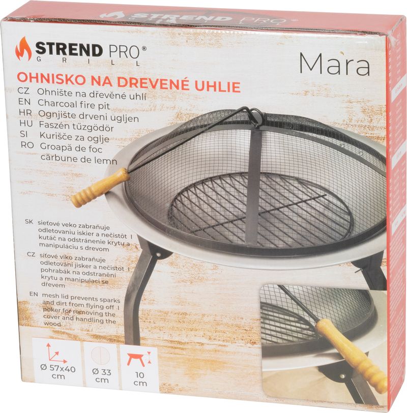 Strend Pro Mara Feuerstelle, BBQ, Metall, rund, 57x57x40 cm