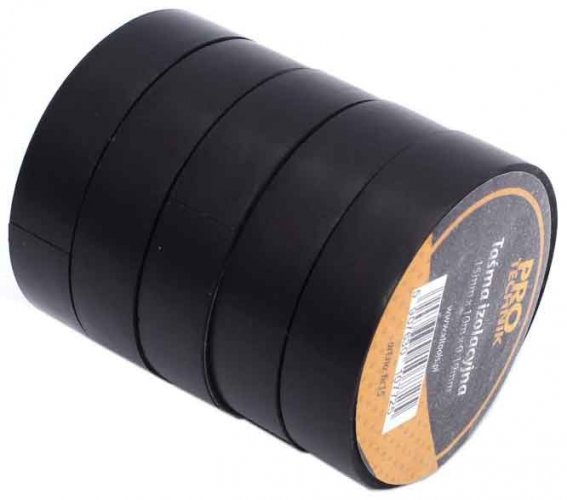 Isolierband PVC 15 mm x 10 m x 0,19 mm, schwarz, PRO-TECHNIK