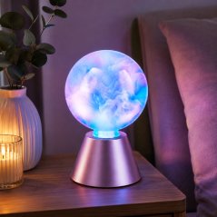 LED stolná lampa COSMIC GLOW s efektom hmly, 17 × 11 cm