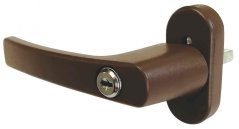 Klamka okienna z zamkiem i kluczem, brązowa, kwadratowa 7x7 mm, XL-TOOLS (akce)