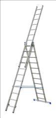 Scara din aluminiu 3 x 11 trepte, 295/423/633 cm, capacitate de încărcare 150 kg, 17,10 kg, VASKO