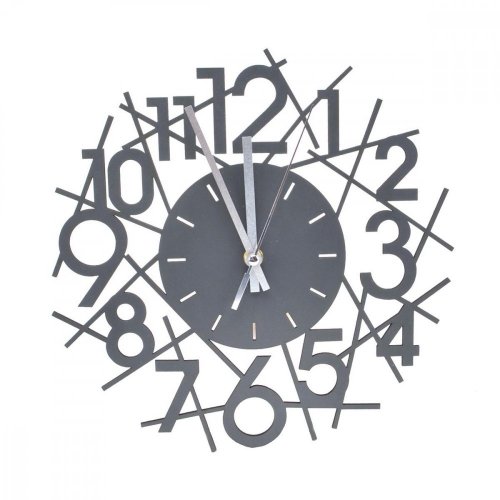 Design ceas de perete NUMERI, antracit, diametru 30cm