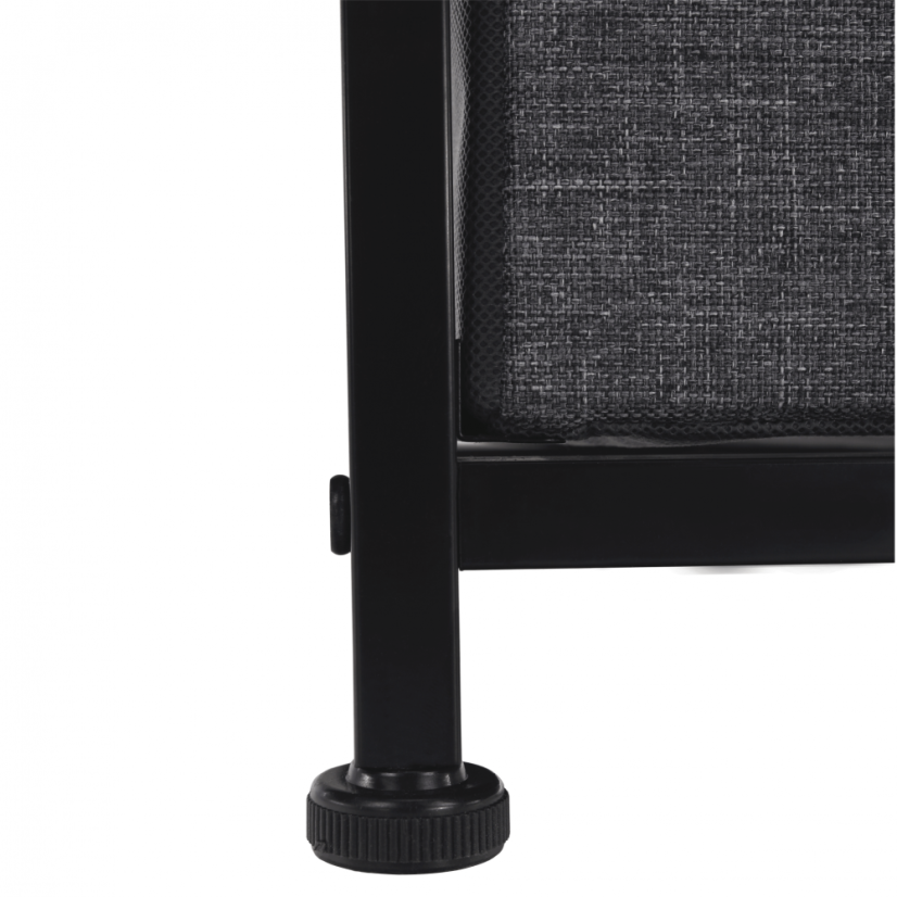 Komoda z szufladami materiałowymi, czarny/ciemnoszary, PALMERA TYP 2 (akce)