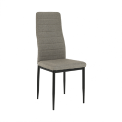 Stuhl, brauner Stoff/schwarzes Metall, COLETA NOVA
