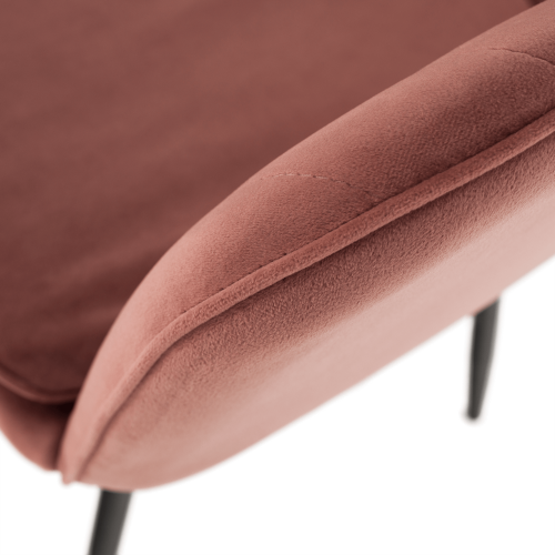 Dizajnerska fotelja, ružičasto-smeđa Velvet tkanina, ZIRKON