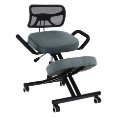 Ergonomischer Kniestuhl, grau/schwarz, RUFUS