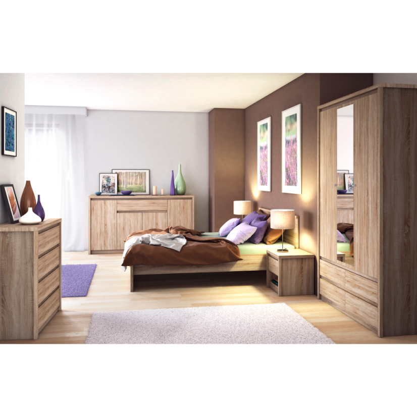 Komoda 4D1S, sonoma hrast, NORTY TIP 11