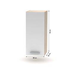 Oberschrank, Weiß/Sonoma-Eiche, NOVA PLUS NOPL-002-OH