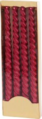 MagicHome Weihnachtskerze, 25 cm, Packung. 4 Stück, rot, Spirale, gedreht