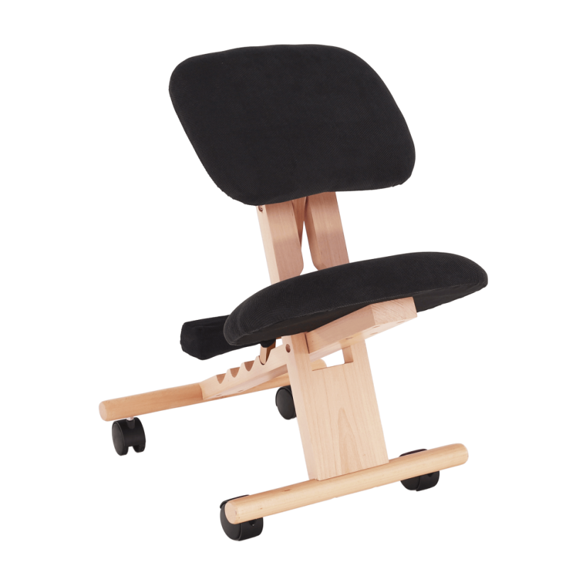Ergonomska stolica za klečanje, crna/bukva, GROCO
