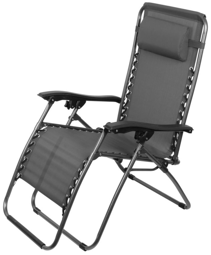 Liege SONORA, grau, verstellbar, max. 120 kg, 66x177x108 cm
