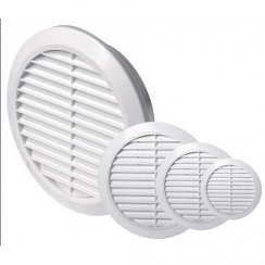 Rešetka za ventilaciju Reflex 600910, 45/75 mm, bijela, okrugla, plastična s mrežicom