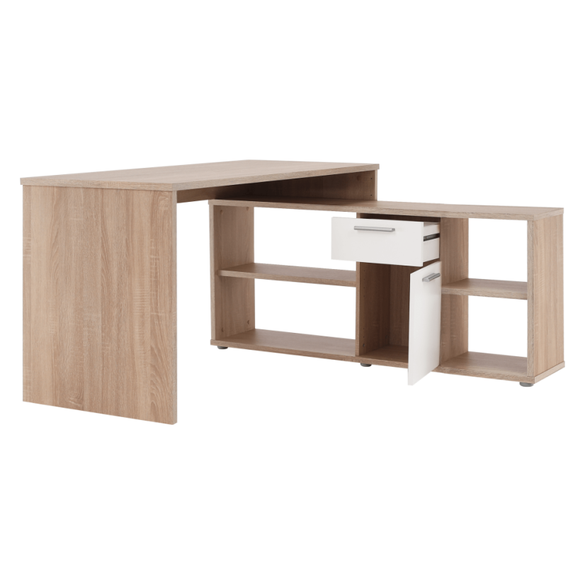 PC-Tisch, Sonoma-Eiche/Weiß, NOE NEU