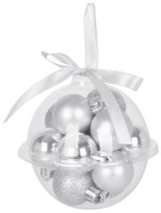 Globuri de Craciun MagicHome, 12 buc, 3 cm, argintii, pentru brad (akce)