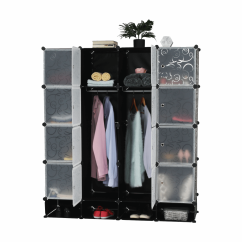 Modularer Kleiderschrank-Organizer, Schwarz/Milchweiß, RODAN TYP 2