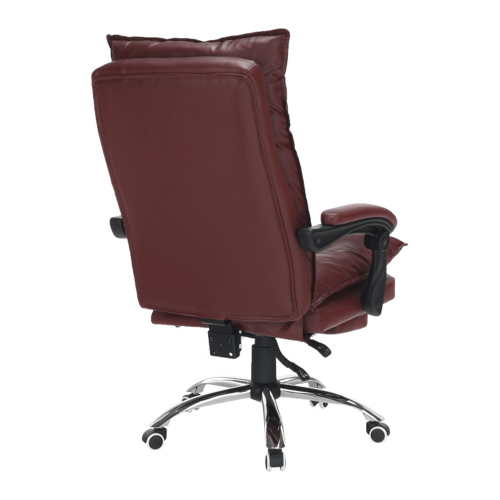 Krzesło biurowe z podstawą, bordowa ekoskóra, DRAKE