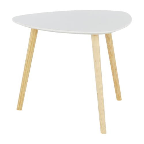 Pomočna mizica, bela/naravni les, TAVAS