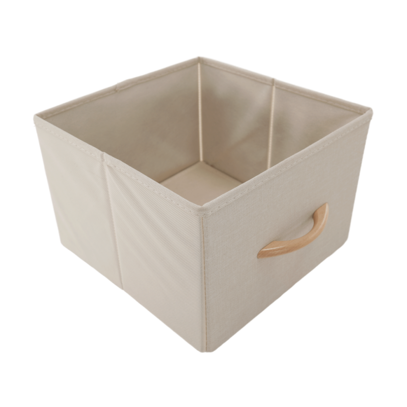 Kommode mit Stoffschubladen, beige/braun, HAZEL TYP 1