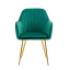 Designer-Sessel, smaragdgrüner Samtstoff/Gold-Chrom-Gold, ADLAM NEU