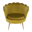 Fotelja u Art-deco stilu, senf Velvet tkanina/zlato krom-zlato, NOBLIN