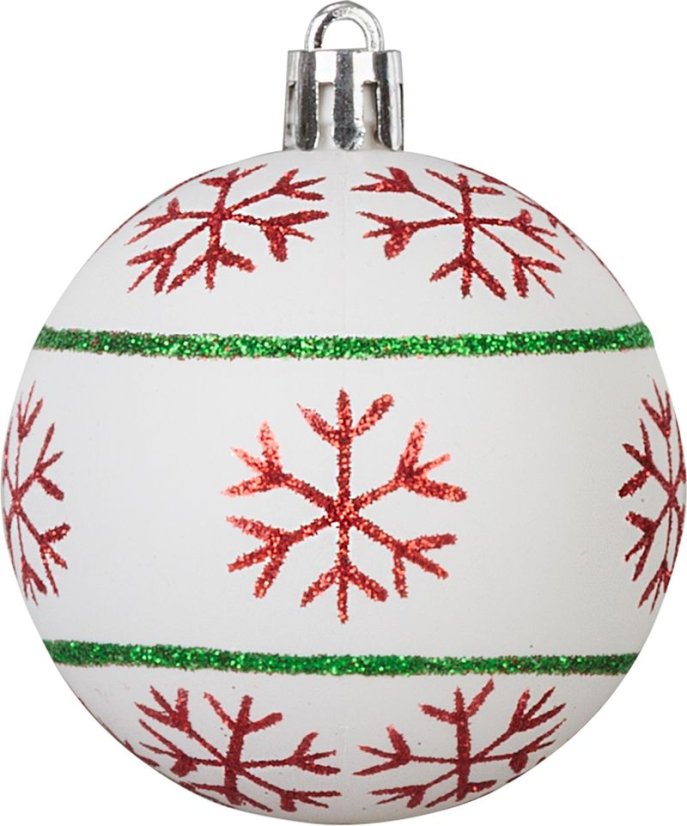 MagicHome Weihnachtskugeln, Set, 32 Stück, Rot-Grün-Weiß, Mix, für den Weihnachtsbaum