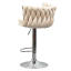 Designer Barhocker, beige Samtstoff/Chrom, BRIN (akce)