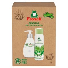Poklon set Frosch Sensitive, Aloe Vera, gel za tuširanje i tekući sapun, 2x300 ml