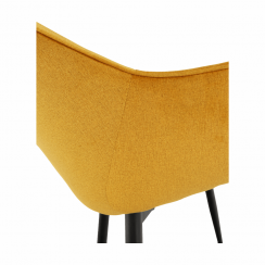 Dizajnerski fotelj, tkanina rumen Velvet, FEDRIS