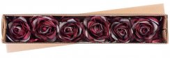Flower MagicHome, trandafir, visiniu, tulpină, dimensiune flori: 10 cm, lungime flori: 18 cm, bal. 6 buc