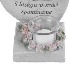 Dekoracja MagicHome, Serce z aniołkami, polyresin, na grób, 15,5x12x17,5 cm