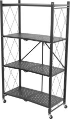 Regál Racks RAW4T, kovový, 4 police, 1270x720x340 mm, Max. 50 kg/police, přenosný, na kolečkách