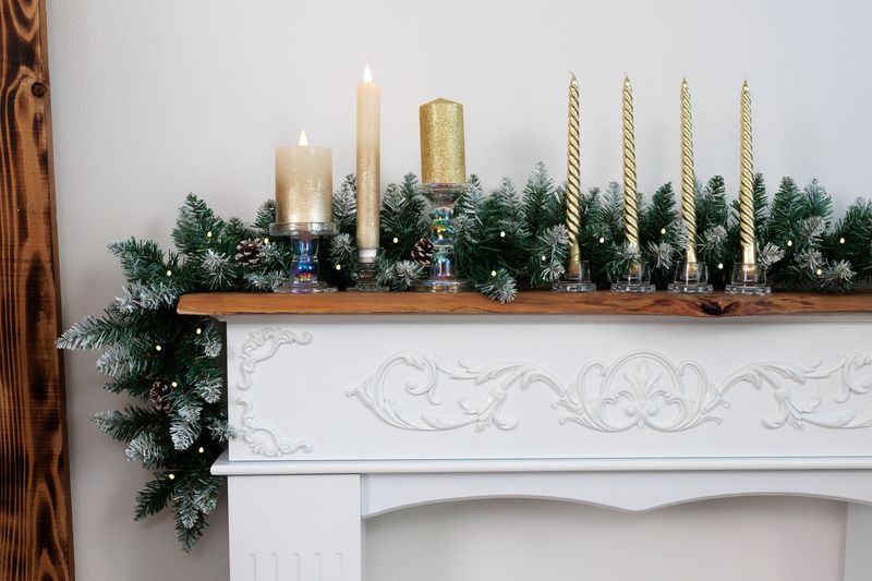 MagicHome Weihnachtskerze, 25 cm, Packung. 4 Stk., golden, spiralförmig, gedreht