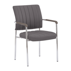 Krzesło konferencyjne, Taupe, skóra ekologiczna/chrom, FLORIN