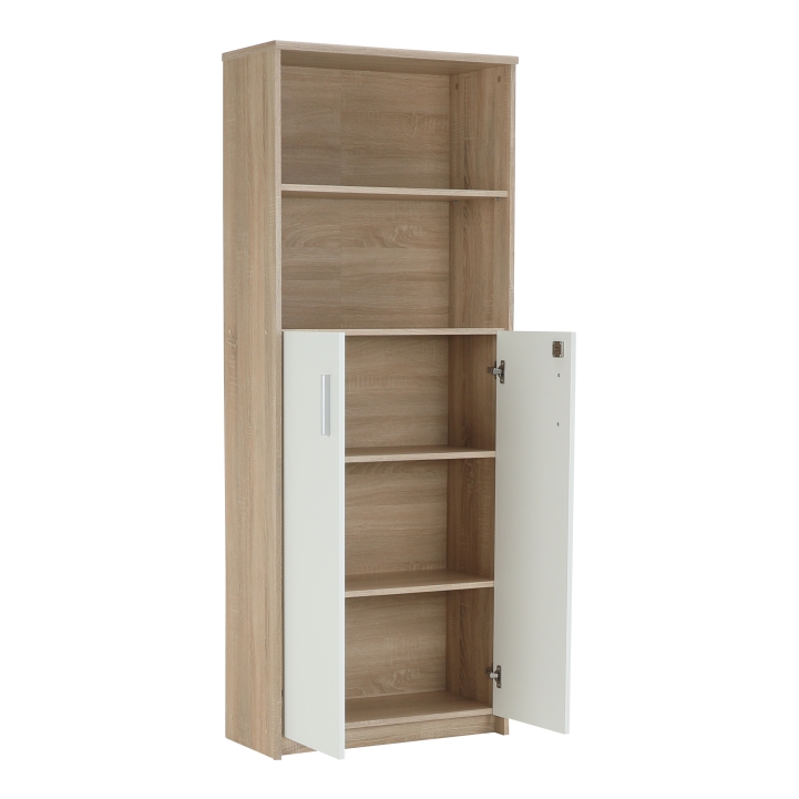 Regal mit Schrank, Sonoma-Eiche/weiß, JOHAN 2 NEW 10