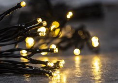 Řetěz MagicHome Vánoce Ceibo, 96 LED teplá bílá, 8 funkcí, časovač, 3xAA, exteriér, osvětlení, L-7 m
