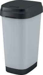 Korb KIS Dual Swing Style L Stahl, 50L, grau, 42x30,5x60 cm, für Müll