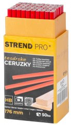 Ceruza Strend Pro, asztalos, 176 mm, fekete ceruza, négyzet, eladó doboz 50 db