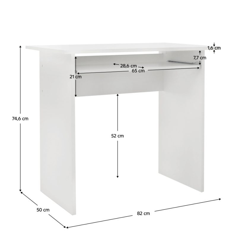 PC-Tisch, weiß, VERNER NEU